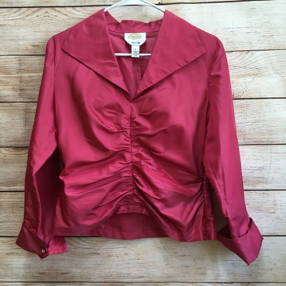 VINTAGE TALBOTS PURE SILK TOP IN FUCHSIA‎